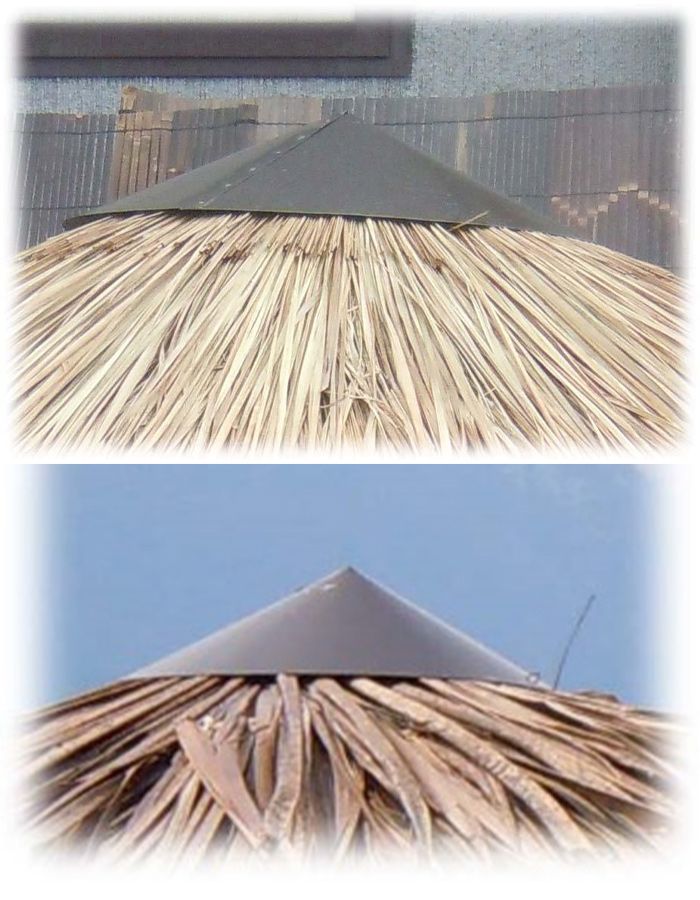 Topcone in metallo per ombrelloni in paglia africana