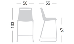 Barski stol Akami ST66 dimensioni