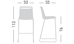 Barski stol Akami ST76 dimenzije